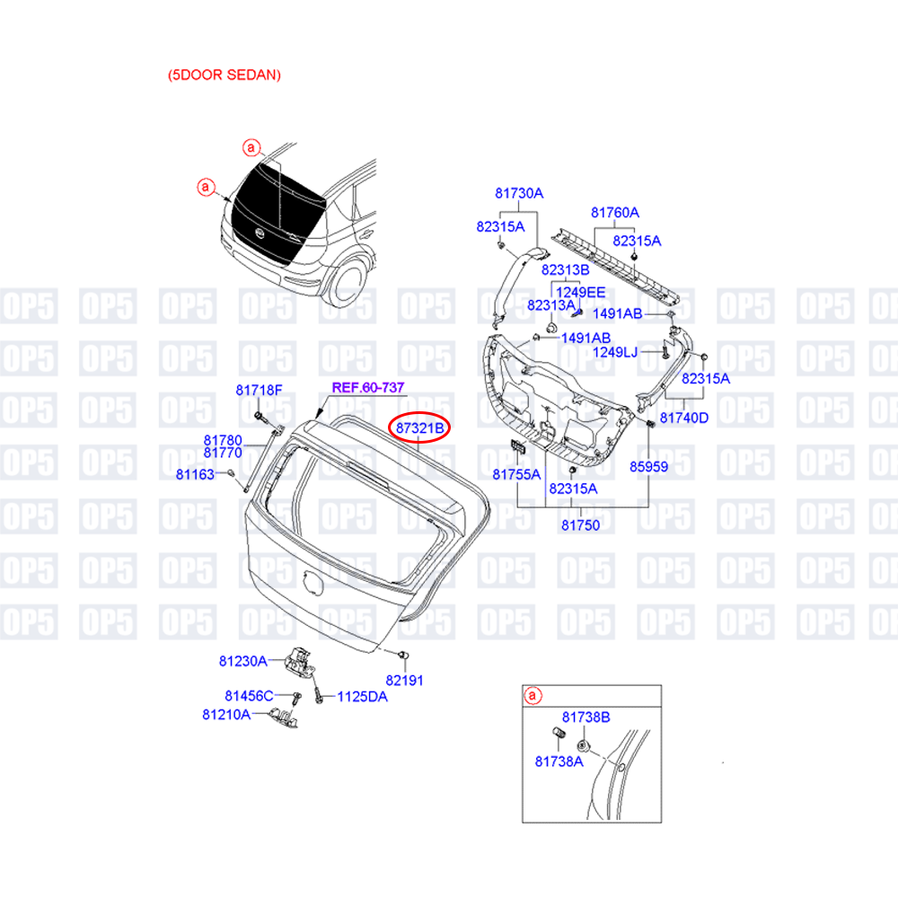 Borracha Tampa Traseira Hyundai I30 2007 A 2012