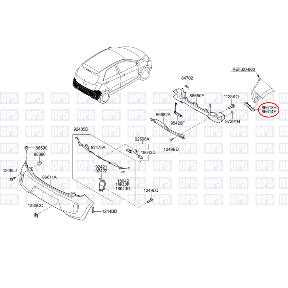 Suporte Parachoque Traseiro Lado Direito Kia Picanto 2012 A 2017